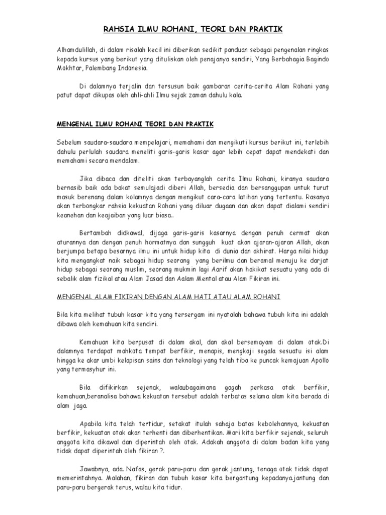 Rahsia Ilmu Rohani | PDF