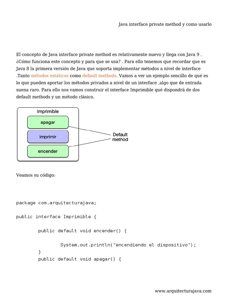 Java 9: Métodos Privados en Interfaces | PDF | Java (lenguaje de ...
