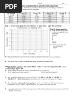 Worksheet-Introduction To Specific Heat Capacities