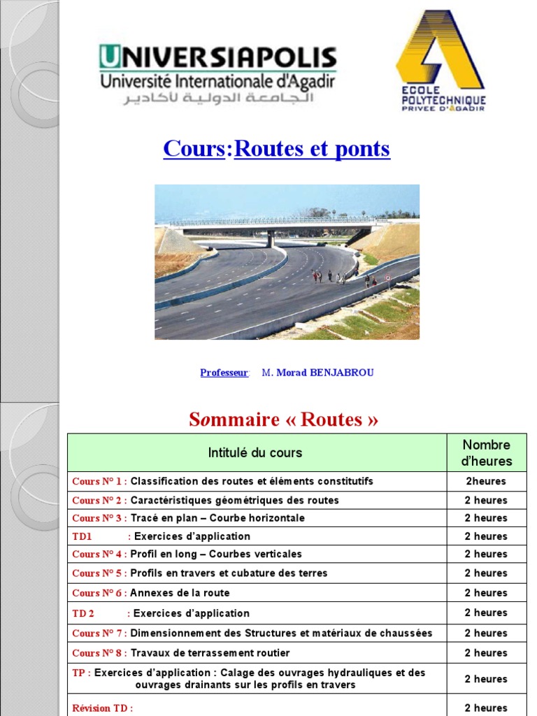 Classification et éléments des routes | PDF | Route | Infrastructure ...