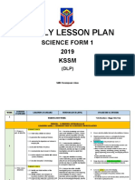 2019 YEARLY LESSON PLAN FOR FORM 1 SCIENCE