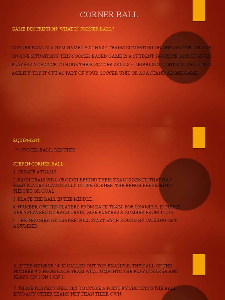Game Description What Is Corner Ball? PDF
