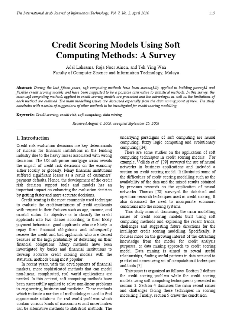 Credit Scoring Models Using Soft | PDF | Artificial Neural Network ...