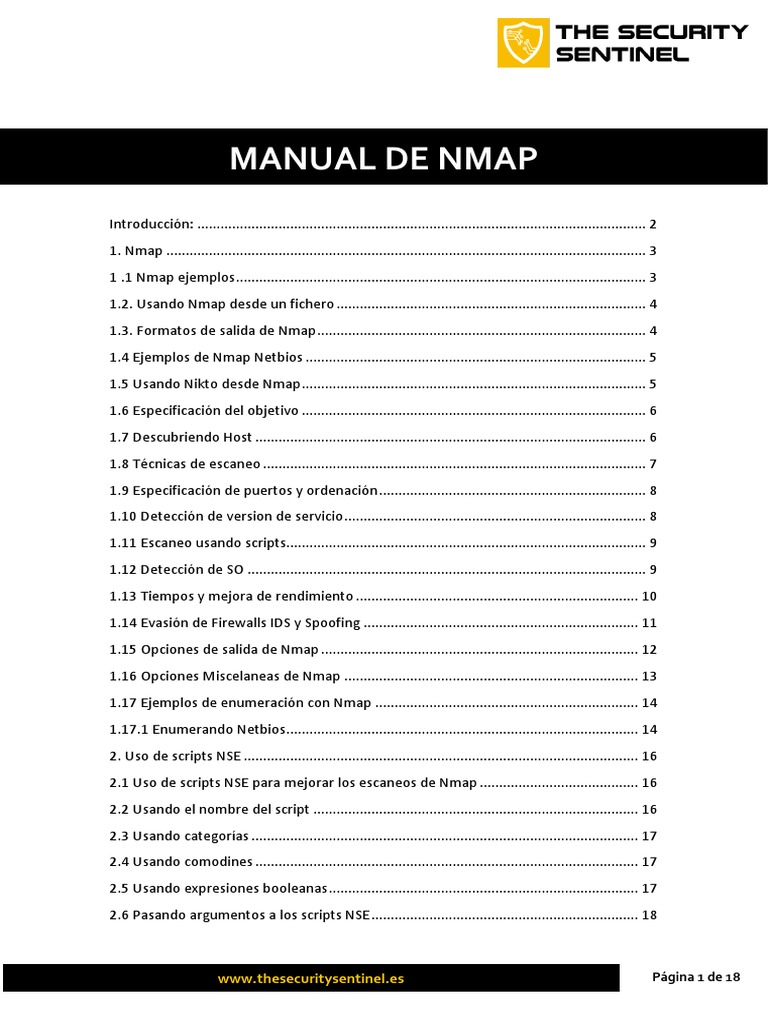Manual de Nmap | PDF | Software Unix | Software del sistema
