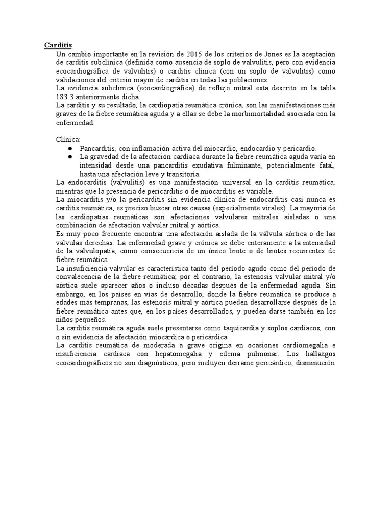 Carditis Reumática: Diagnóstico y Tratamiento | PDF | Enfermedades y ...