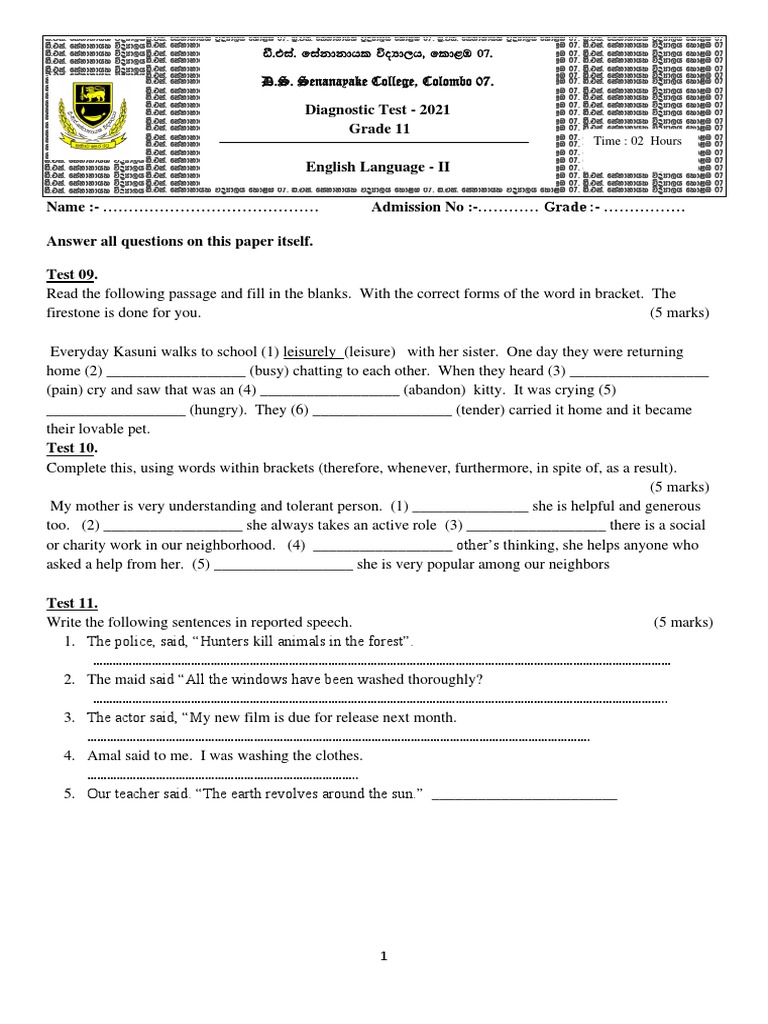 English Paper 2 (Part II) PDF