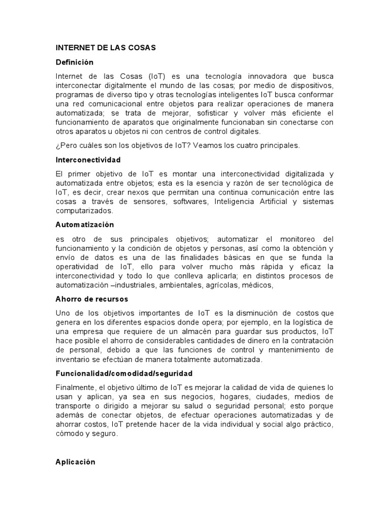IoT: Innovación y Aplicaciones Clave | PDF | Internet de las Cosas ...