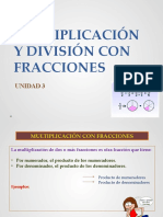 Multiplicación Y División Con Fracciones: Unidad 3