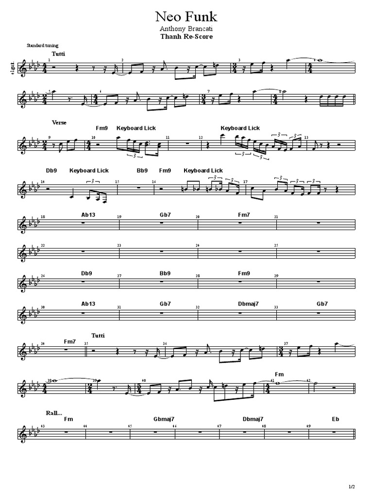 Neo Funk: Thanh Re-Score | PDF | Performing Arts | Musical Forms