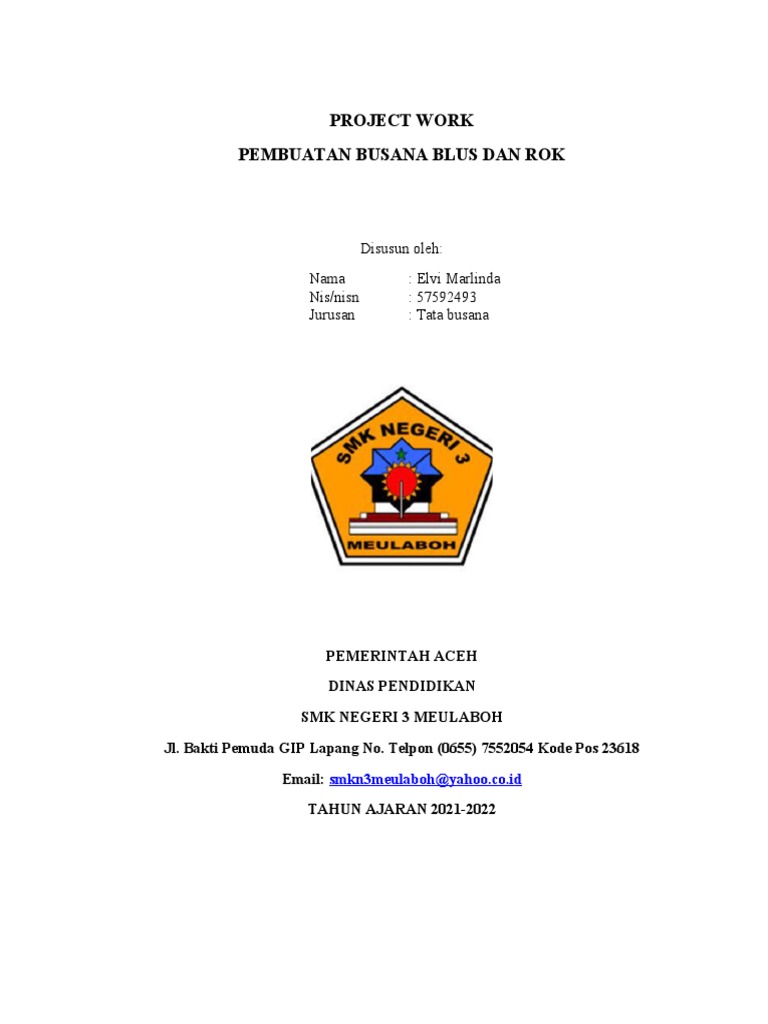 PROJECT WORK EVI MARLINDA Siap | PDF
