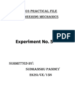 Experiment No. 5: Ce-203 Practical File Engineering Mechanics