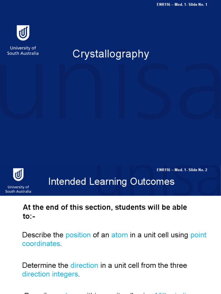 Crystallography: Points, Directions, Planes | PDF | Crystal Structure ...