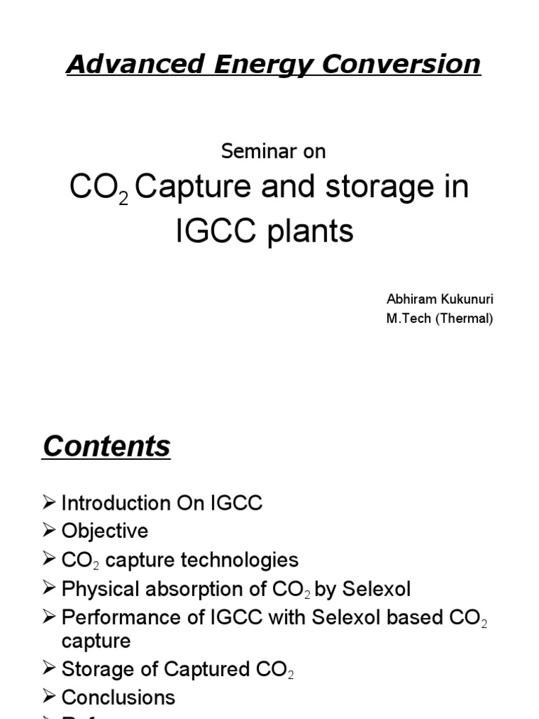 CO2 Capture in IGCC Power Plants | PDF | Power Station | Carbon Capture ...