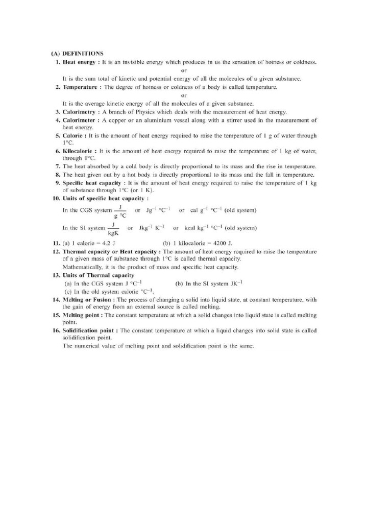 Calorimetry Notes PDF