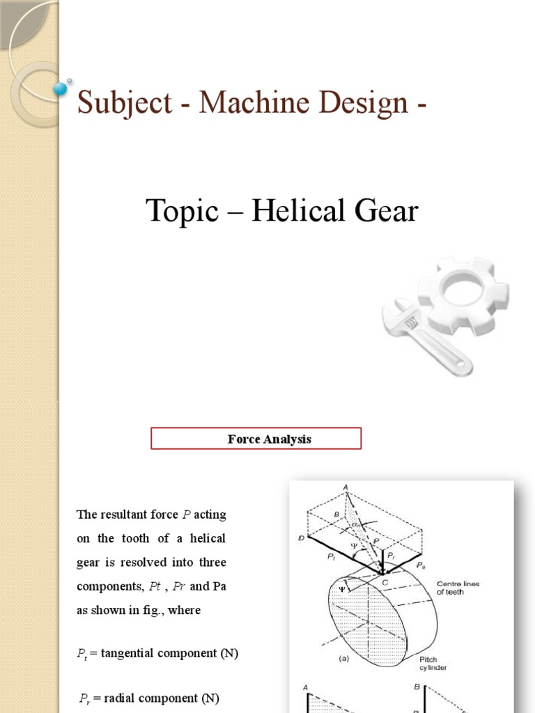 Helical Gear Force Analysis of Helical Gear PDF Gear Classical