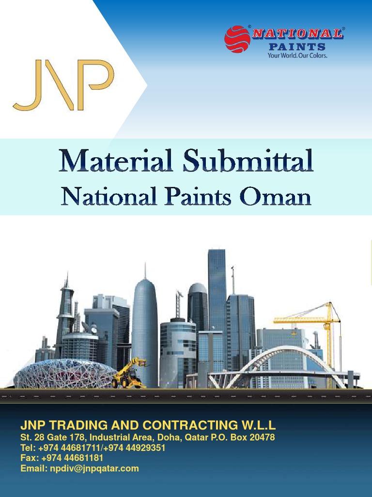 General Material Submittal For Interior, Exterior & Epoxy Paint | PDF ...