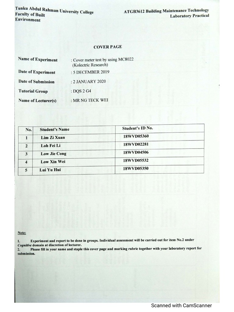 Cover Meter Test | PDF