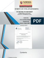 Department of Civil Engineering Sumemr Internship