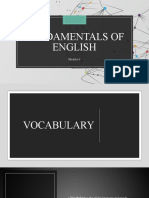 Fundamentals of English MODULE 4 VOCABULARY