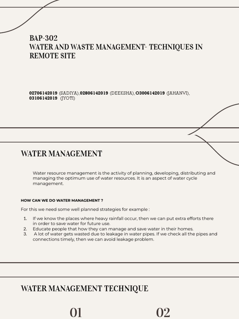 Water Management Techniques for Remote Sites | PDF | Waste Management ...