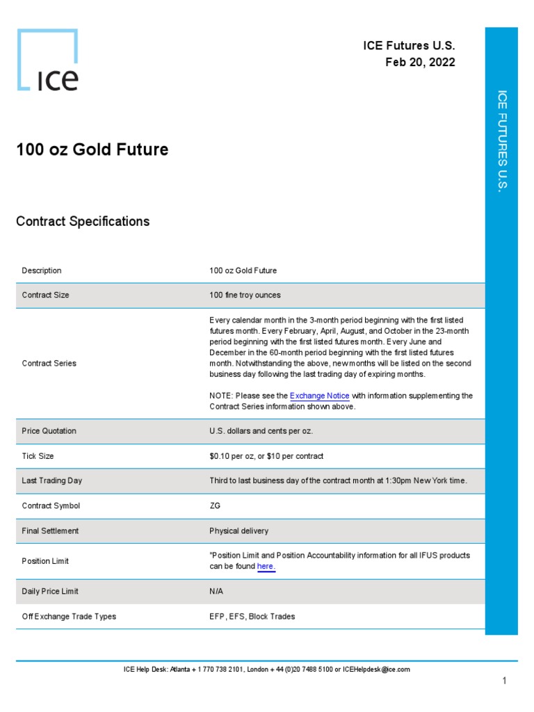 Comex Gold Futures Contract Specs | PDF | Futures Contract | United ...