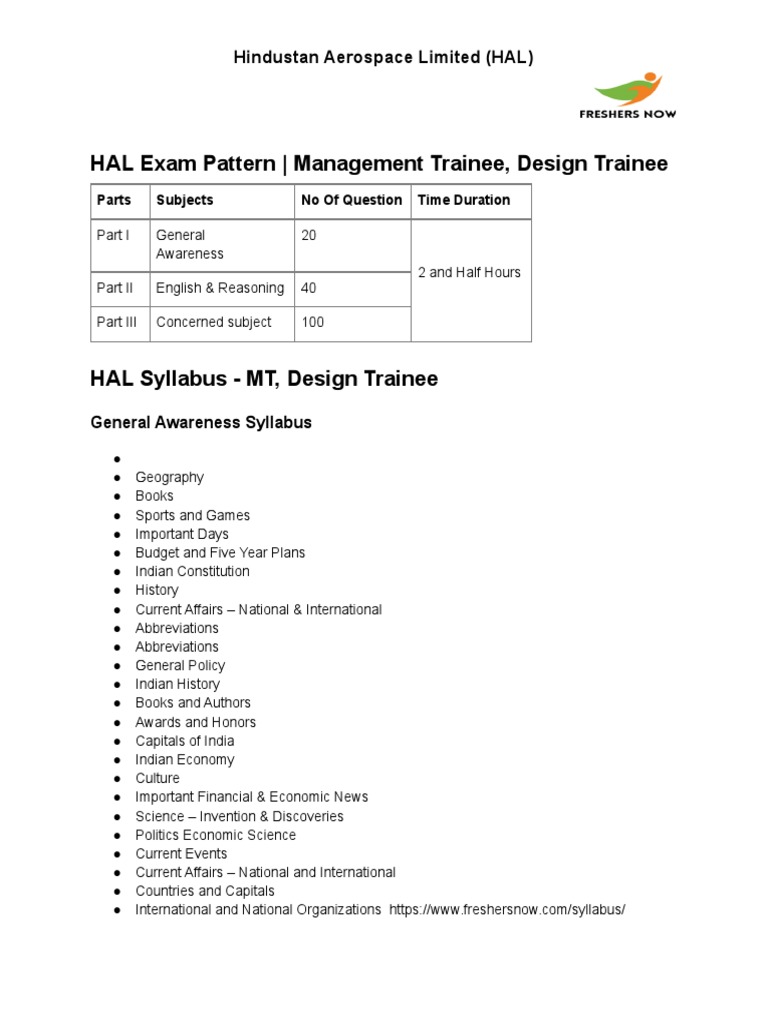 HAL Exam Syllabus Overview | PDF | Electronics | Engineering