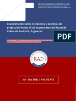 2011. Conocimiento sobre melanoma y prácticas de protección frente al sol en pacientes del hospital Cullen