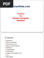 Seminar On Human-Computer Interface