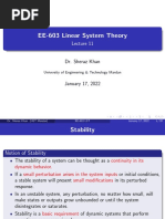 EE-603 Linear System Theory: Dr. Sheraz Khan