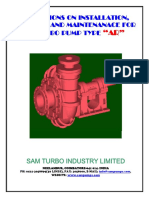 Instructions On Installation, Operation and Maintenanace For Sam Turbo Pump Type