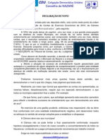 DECLARAÇÃO VOTO Ponto 2 Contas 2011