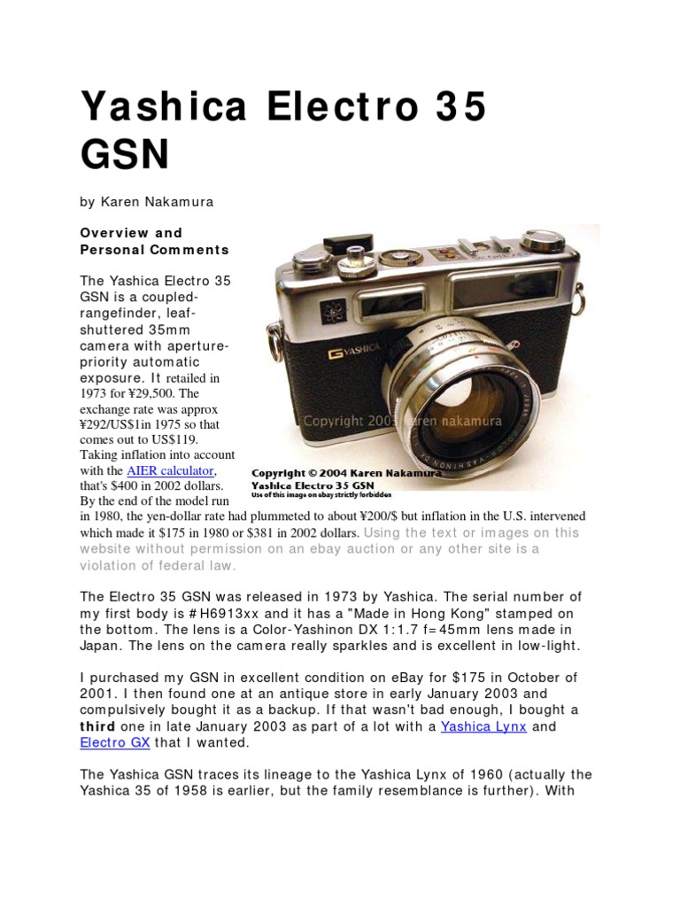 Electro 35 Manual | PDF | Camera | Shutter (Photography)