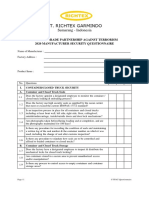 C-TPAT Questionnaire For Manufacturer 2020