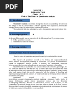 (Weeks 1 & 2) Week 1-The Nature of Quantitative Analysis A. Introduction