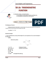 Advanced Algebra and Trigonometry: Lesson 1: Solution of A Right Triangle