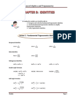 Advanced Algebra and Trigonometry: Lesson 1: Fundamental Trigonometric Identities