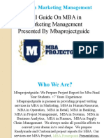Full Guide On MBA in Marketing Management Presented by Mbaprojectguide