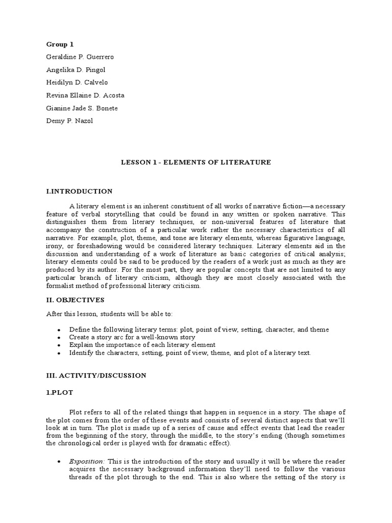 Understanding Literary Elements | PDF | Narration | Plot (Narrative)