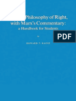 Howard P Kainz Hegels Philosophy of Right With Marxs Commentary A Handbook For Students