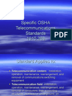 Specific OSHA Telecommunications Standards 1910.268