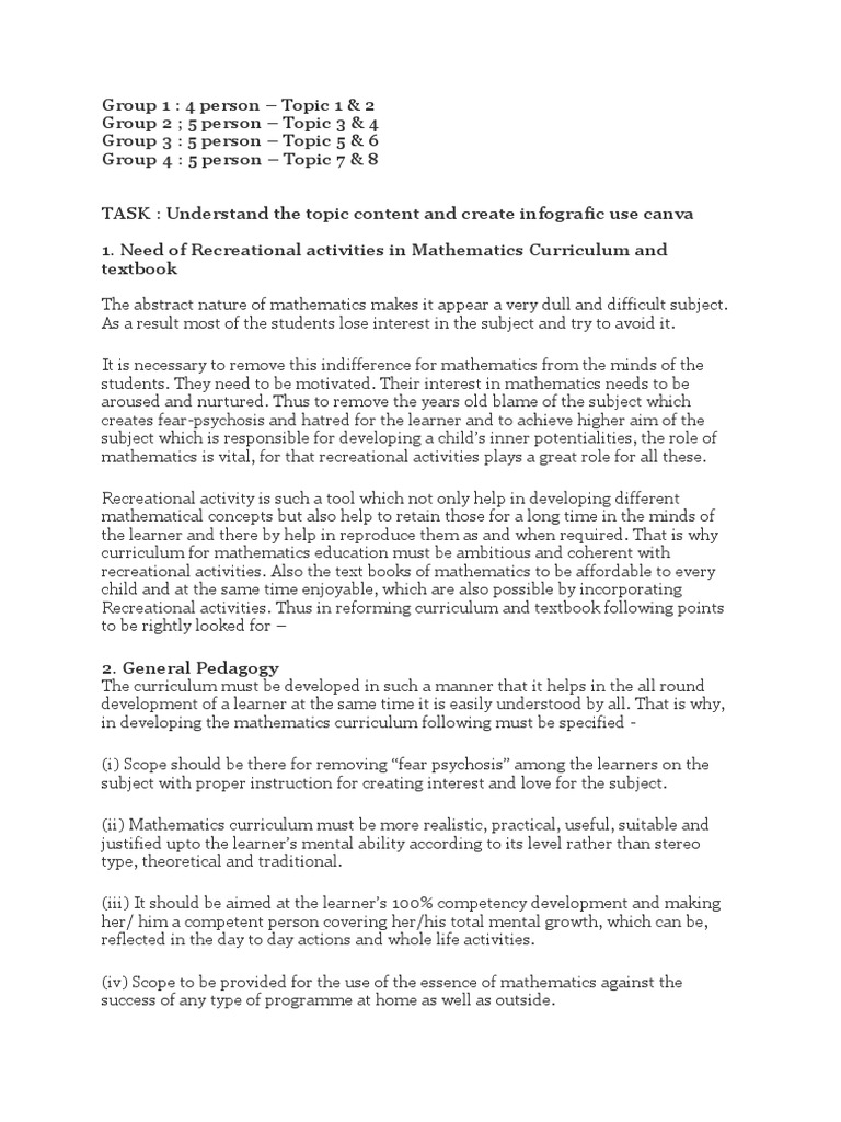 Enhancing Math Learning with Recreation | PDF | Area | Curriculum