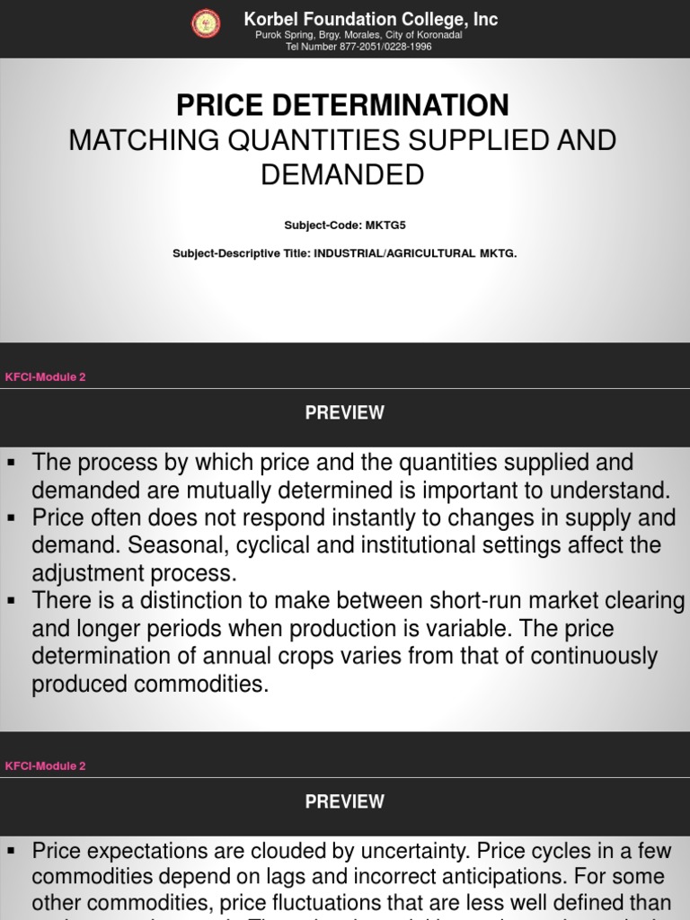 Price Determination Analyzing the Relationship Between Supply, Demand, and Price in