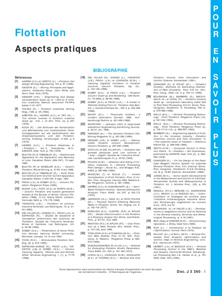 Flottation - Aspects Pratiques | PDF | Mining | Chemical Substances