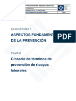 Tema 6. Glosario de Términos de Prevención de Riesgos Laborales
