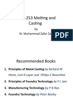 MME-253 Melting and Casting: by Dr. Muhammad Zafar Zarif