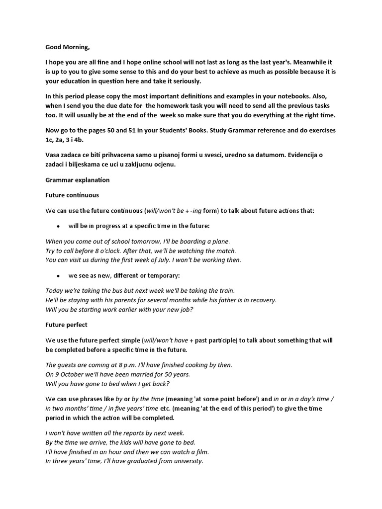 Future Perfect And Future Continuous Pdf