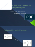 Polinomial Interpolasi Lagrange Dan Interpolasi Spline