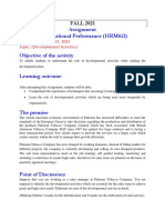 Assignment Organizational Performance (HRM613) : FALL 2021