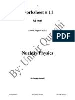 Worksheet # 11: Nuclear Physics