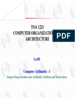 Lec05 - Computer Arithmetic - Integer Representation and Arithmetic